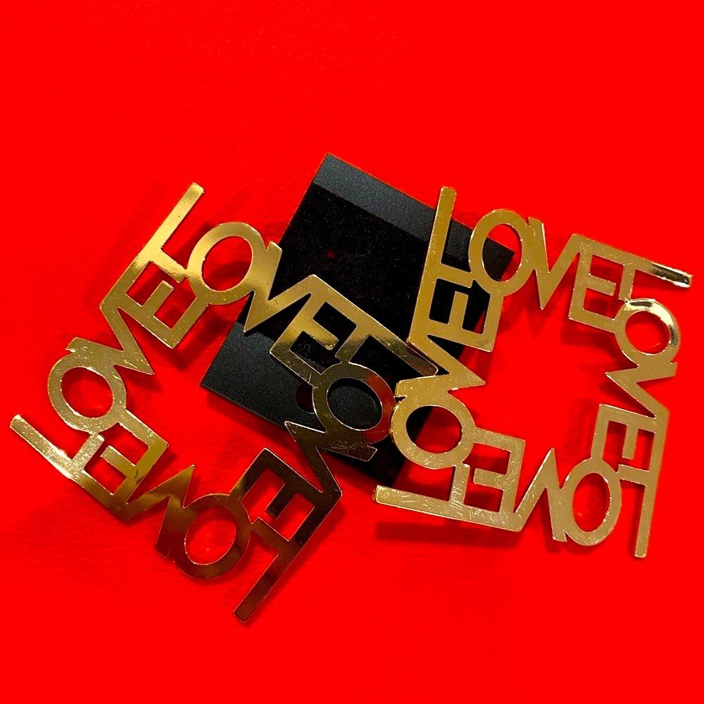 Gold LOVE Statement Earrings